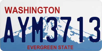 WA license plate AYM3713