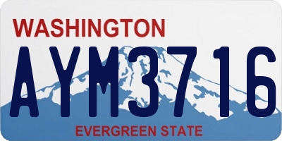 WA license plate AYM3716