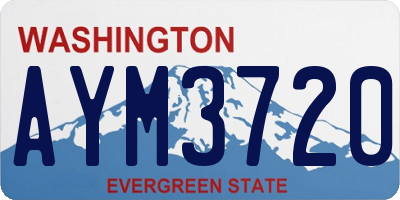 WA license plate AYM3720