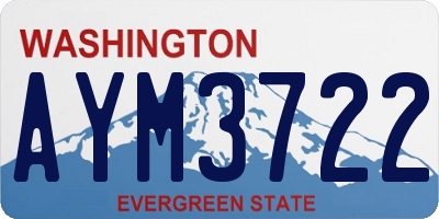 WA license plate AYM3722