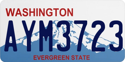 WA license plate AYM3723