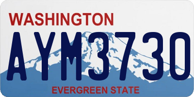 WA license plate AYM3730