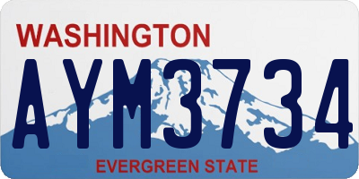 WA license plate AYM3734