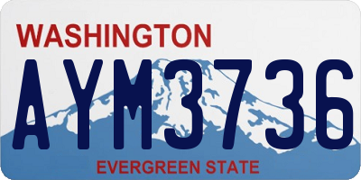 WA license plate AYM3736