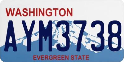 WA license plate AYM3738