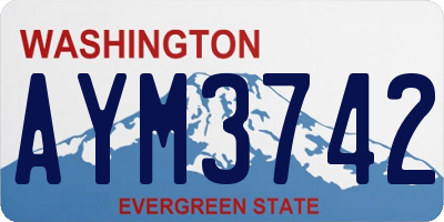 WA license plate AYM3742