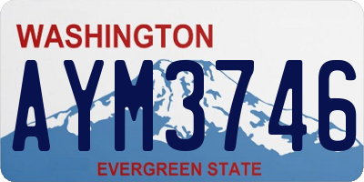 WA license plate AYM3746