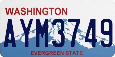 WA license plate AYM3749