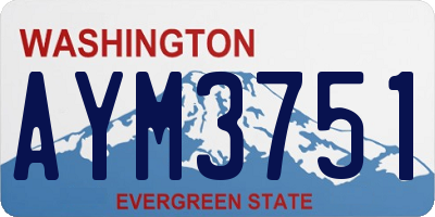WA license plate AYM3751