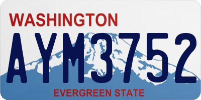 WA license plate AYM3752