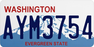 WA license plate AYM3754
