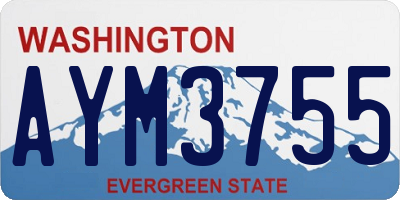 WA license plate AYM3755