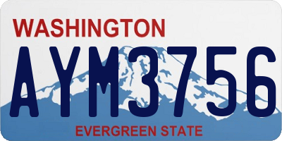 WA license plate AYM3756