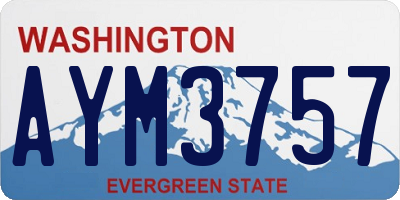 WA license plate AYM3757