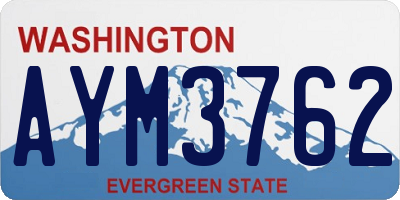 WA license plate AYM3762