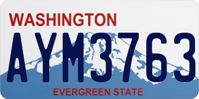 WA license plate AYM3763