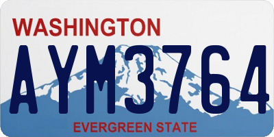 WA license plate AYM3764
