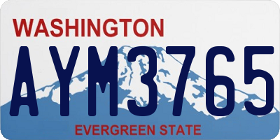 WA license plate AYM3765