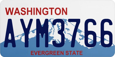 WA license plate AYM3766
