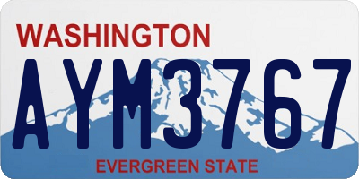 WA license plate AYM3767