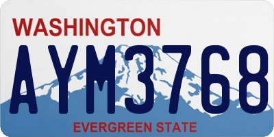 WA license plate AYM3768