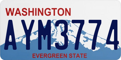 WA license plate AYM3774