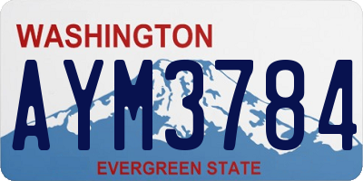 WA license plate AYM3784
