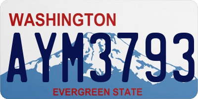 WA license plate AYM3793