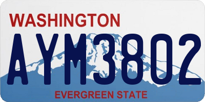 WA license plate AYM3802