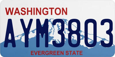 WA license plate AYM3803