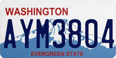 WA license plate AYM3804