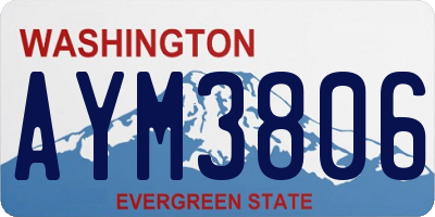 WA license plate AYM3806