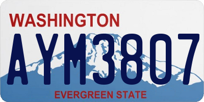 WA license plate AYM3807