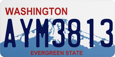 WA license plate AYM3813