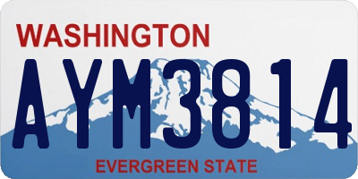 WA license plate AYM3814