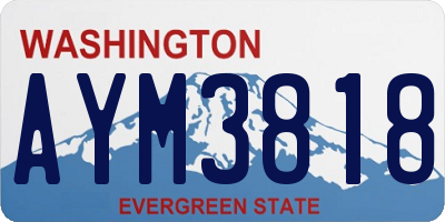 WA license plate AYM3818