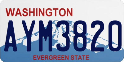 WA license plate AYM3820