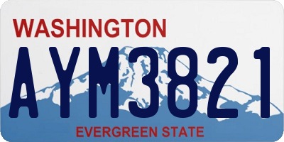 WA license plate AYM3821