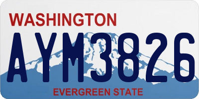 WA license plate AYM3826