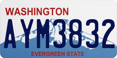 WA license plate AYM3832