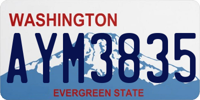 WA license plate AYM3835