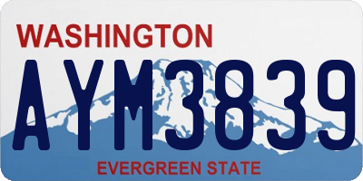 WA license plate AYM3839