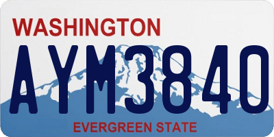 WA license plate AYM3840