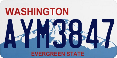 WA license plate AYM3847