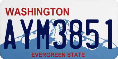 WA license plate AYM3851