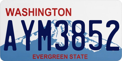 WA license plate AYM3852