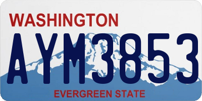 WA license plate AYM3853