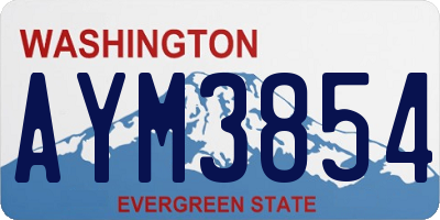 WA license plate AYM3854