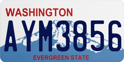 WA license plate AYM3856