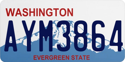 WA license plate AYM3864